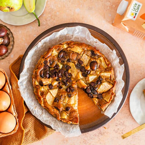 clafoutis châtaigne poire chocolat