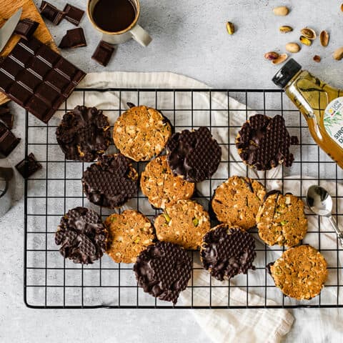 Biscuits florentins , amandes, pistaches et chocolat