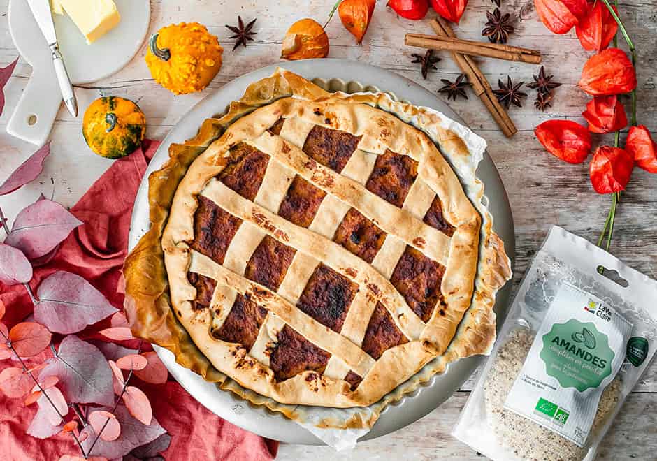 tourte sucrée à la courge butternut