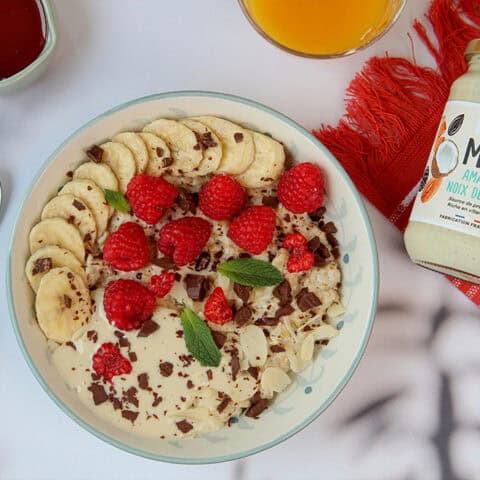 Porridge à la purée mix amande coco