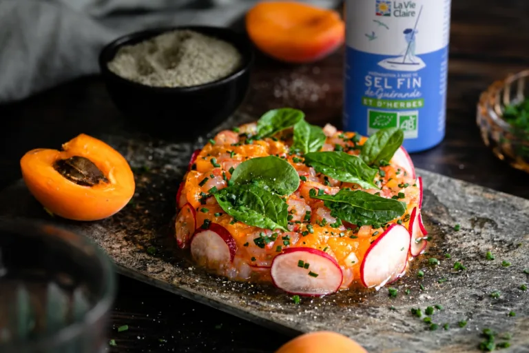 Tartare de crevettes aux abricots