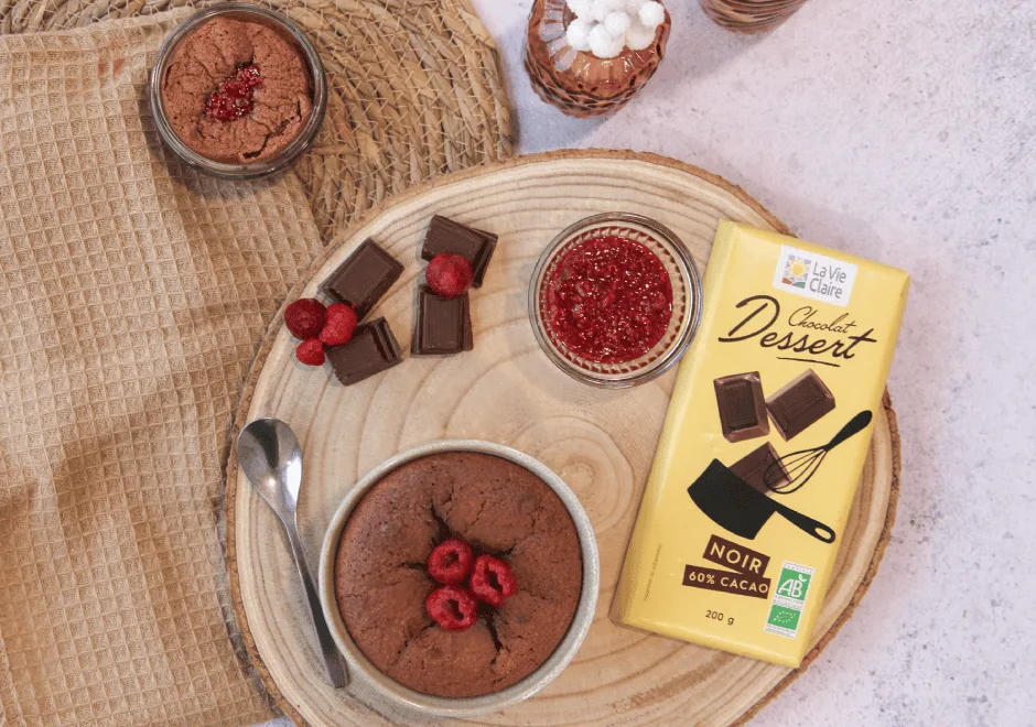Moelleux au chocolat, cœur framboise