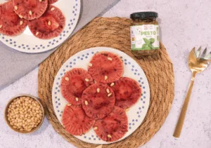 Raviolis betterave, farcis au chèvre