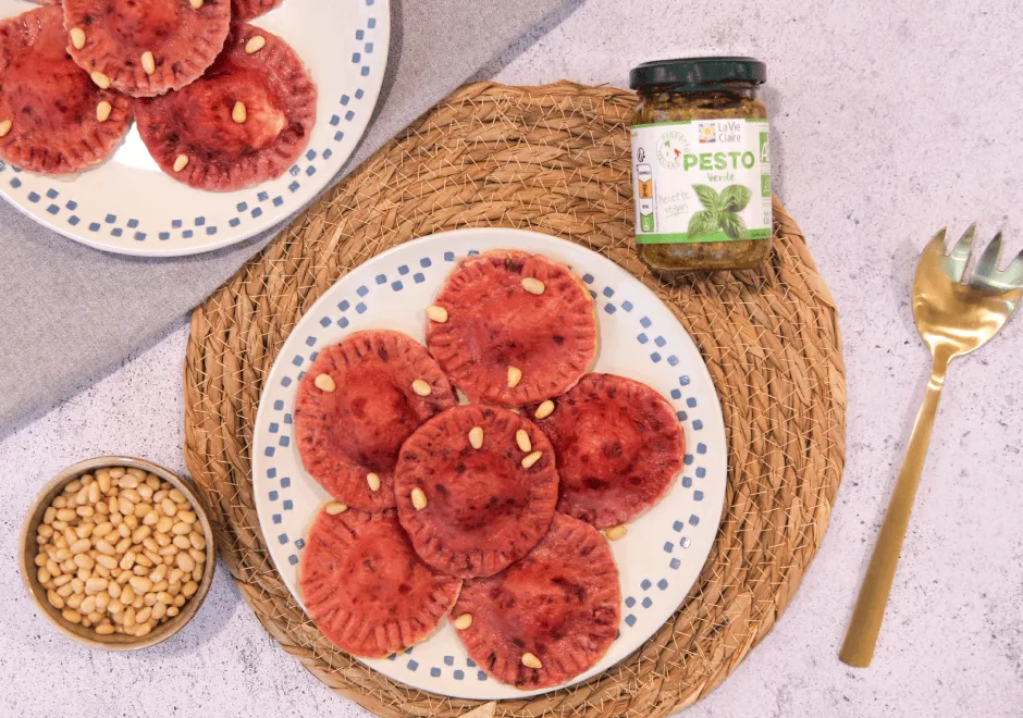 Raviolis betterave, farcis au chèvre