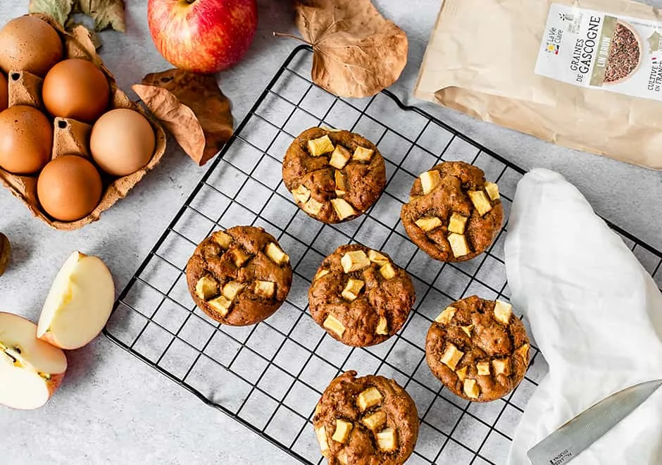 Muffins pommes et graines de lin