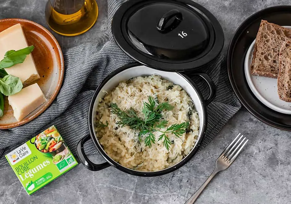 Risotto anti-gaspi aux fanes de panais