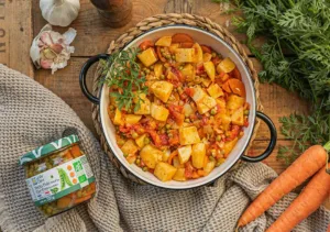 Petits pois, carottes et pommes de terre