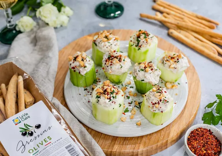 Concombres farcis au fromage de chèvre frais