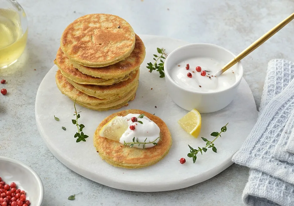 Blinis aux côtes de chou-ﬂeur