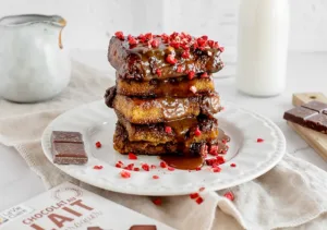 Brioche perdue au caramel et au chocolat