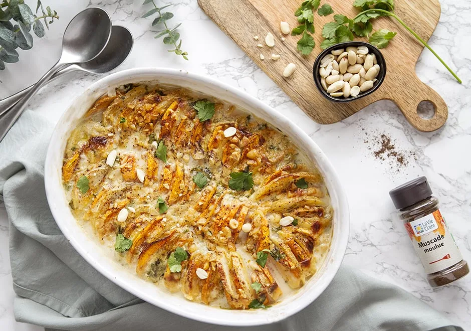 Gratin de patate douce au lait de coco