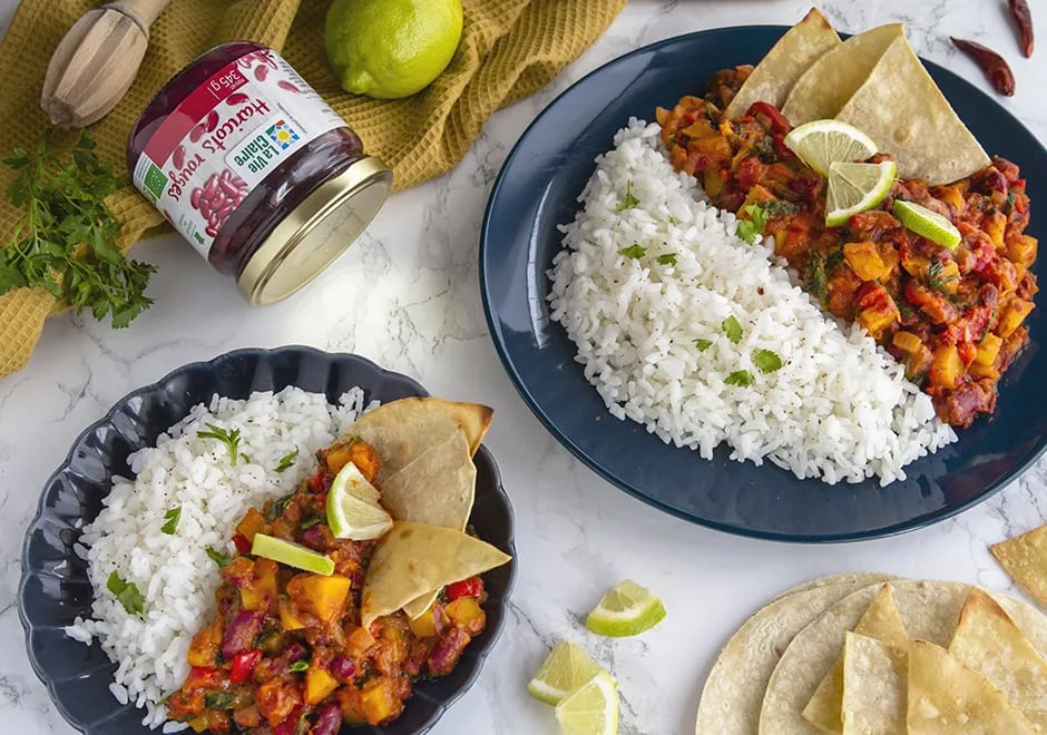 Chili d&rsquo;hiver aux haricots rouges et à la courge