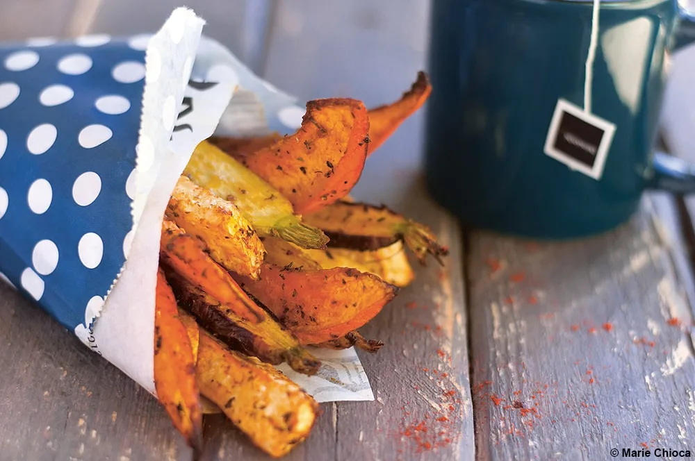 Frites au four de légumes d’automne