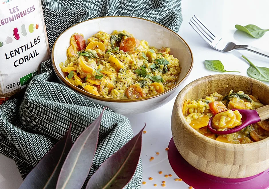 One pot lentilles corail épinards