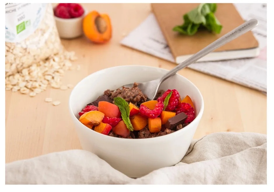 Porridge de flocons d’avoine au chocolat