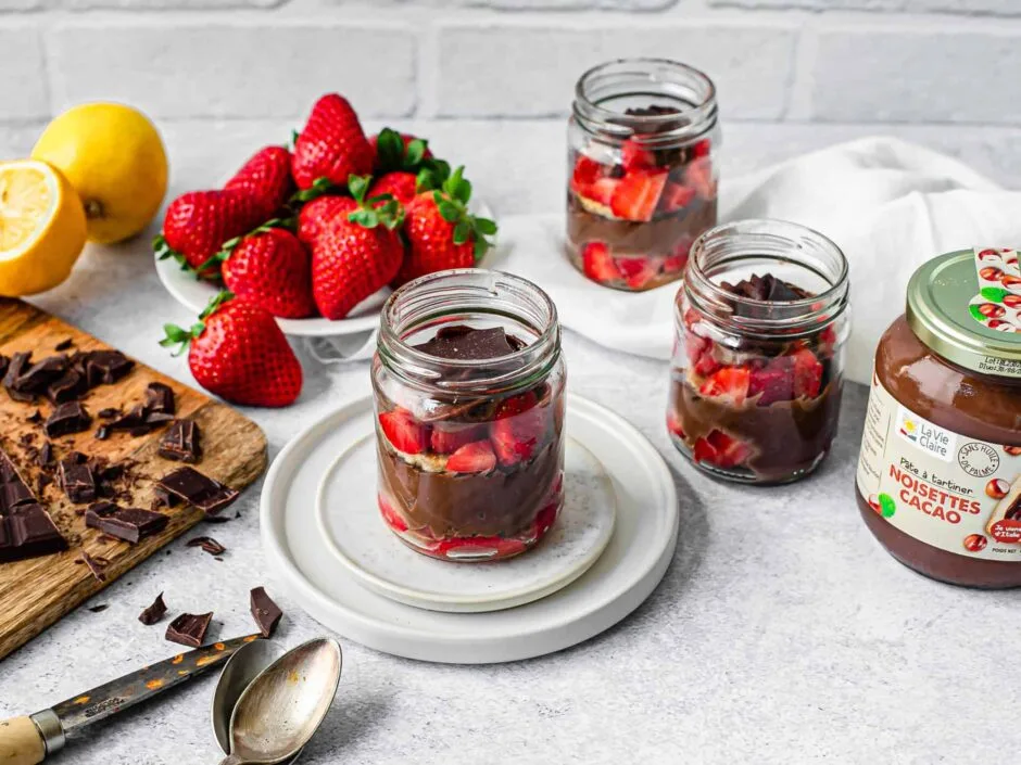 Tiramisu à la fraise et pâte à tartiner