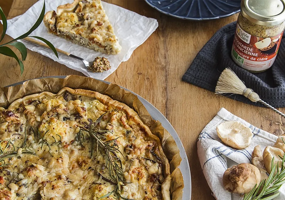 Tarte au chou-fleur, mascarpone et moutarde à l’ancienne