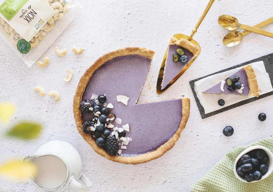 Tarte aux myrtilles et noix de cajou