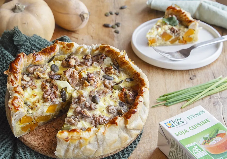 Tarte au butternut, feta et miel