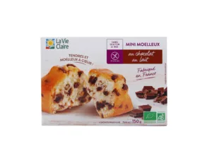 Mini Moelleux pépites chocolat au lait sans gluten bio