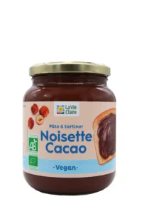 Pâte à tartiner noisette sans lactose bio