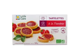 Tartelettes à la framboise sans gluten bio