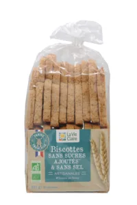 Biscottes sans sucres ajoutés et sans sel bio