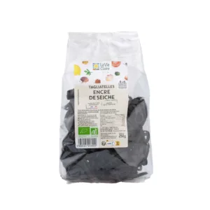 tagliatelles à l'encre de seiche bio