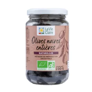 Olives noires entières au naturel bio