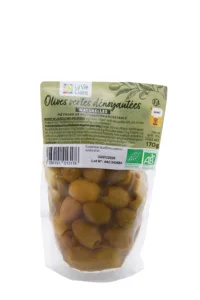 Olives vertes dénoyautées au naturel bio