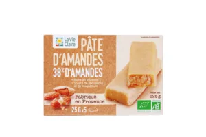 Pâte d'amandes en barres 38% amandes.