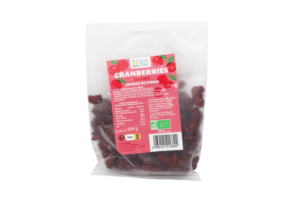 Cranberries séchées bio