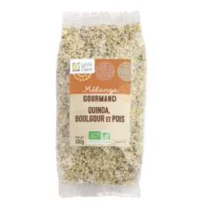 Mélange gourmand quinoa, boulgour et pois