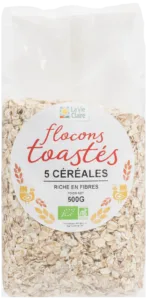 Flocons aux 5 céréales toastés précuits bio
