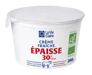 Crème fraîche épaisse 30% de MG bio