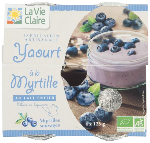 Yaourt brassé myrtille bio