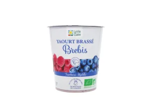 Yaourt brassé brebis framboise myrtille bio