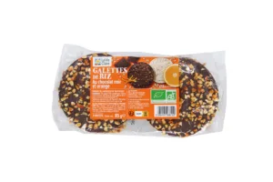 Galettes de riz complet nappées chocolat noir - orange bio