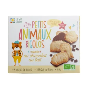 Biscuit animaux nappés au chocolat au lait bio