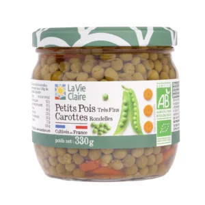petits pois très fins carottes rondelles bio