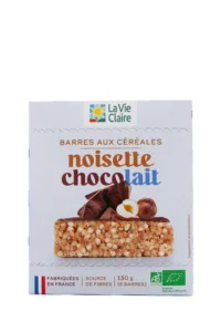 Barre de céréales chocolat noisettes bio