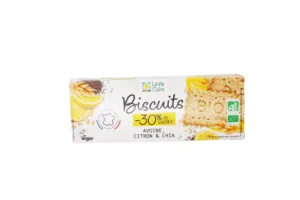 Biscuits avoine citron et graines de chia bio