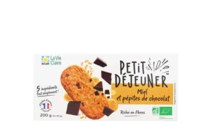 Biscuits petit dejeuner miel et pépites de chocolat bio