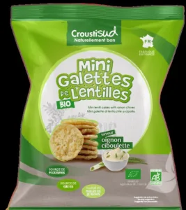 Mini Galettes de lentilles oignon ciboulette bio