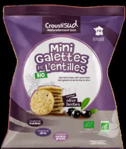 Mini Galettes de lentilles aux olives et herbes bio