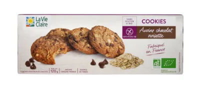 Cookie avoine chocolat noisette bio