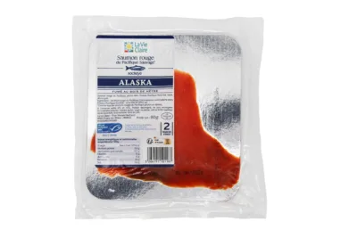 Saumon rouge du Pacifique Sauvage* d'Alaska fumé 2T minimum 60g La Vie Claire *Comme tous les saumons rouges du Pacifique pêchés en Alaska.