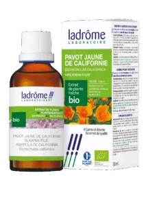 Extrait de plante pavot jaune de californie (Eschscholzia) bio