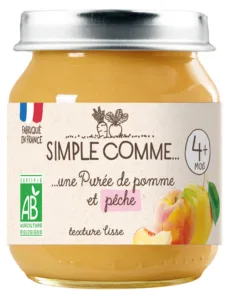 Purée de pomme et pêche bio