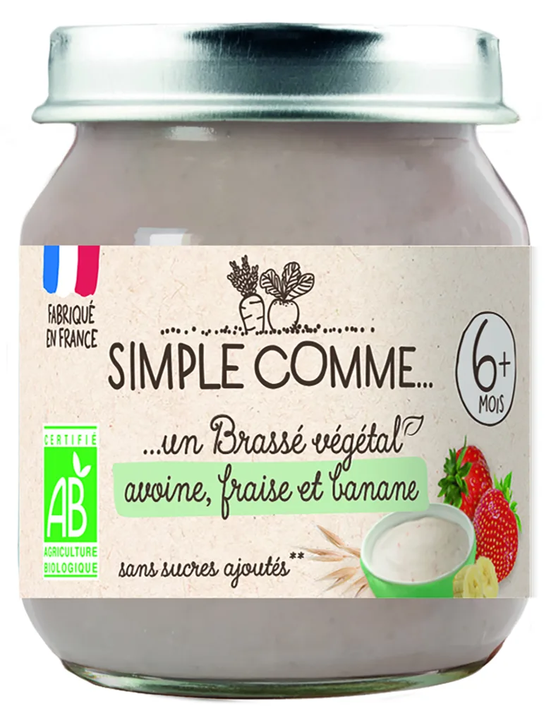 Brassé végétal avoine fraise banane bio